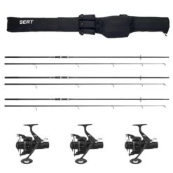 Pack Sert Carpe 3 Cannes 12' + 3 Moulinets Débrayables + Fourreau