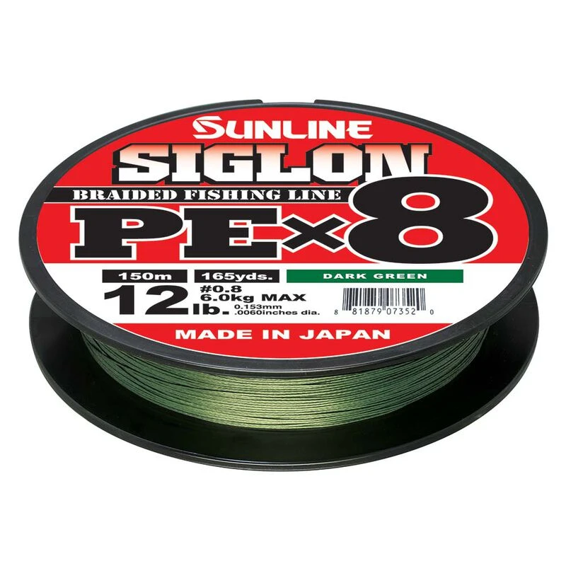 Tresse Sunline Siglon Braid PE X8 Vert Foncé (150m) 3 Tresse Sunline Siglon Braid PE X8 Vert Foncé (150m)