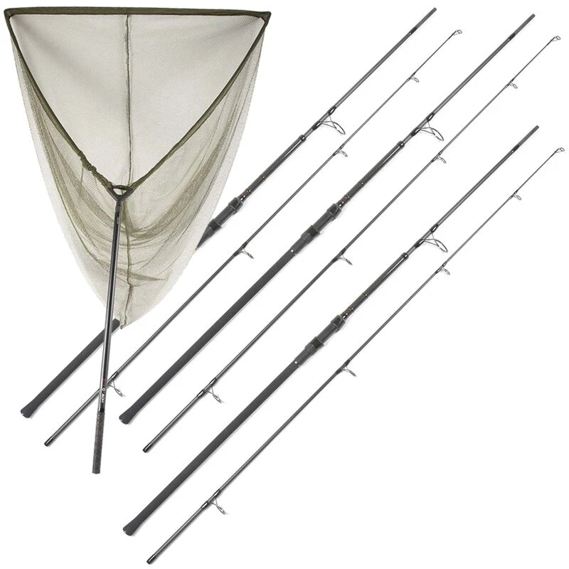 Pack De 3 Cannes Nomad Xtr 10' 3 Lbs 1/2 + 1 épuisette Nomad Xtr Landing Net 3 Pack De 3 Cannes Nomad Xtr 10' 3 Lbs 1/2 + 1 épuisette Nomad Xtr Landing Net