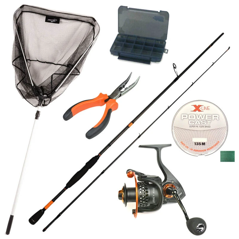 Ensemble 2m10, 5-20g + Tresse + Boite + Epuisette + Pince 3 Ensemble 2m10, 5-20g + Tresse + Boite + Epuisette + Pince